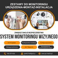 Instalacja monitoringu, Monitoring 24H, Kamery IP, Zdalny dostęp .
