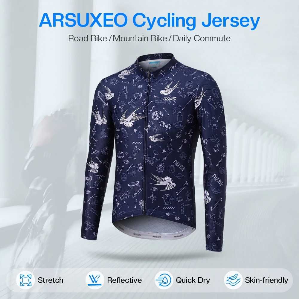 Джерсі з довгим рукавом ARSUXEO Cycling Jersey Long Sleeve