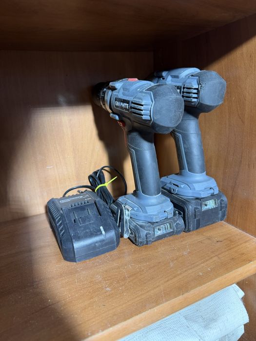 Zestaw graphite klucz udarowy i wkretarkowiertarka 18v +bateria 2ah