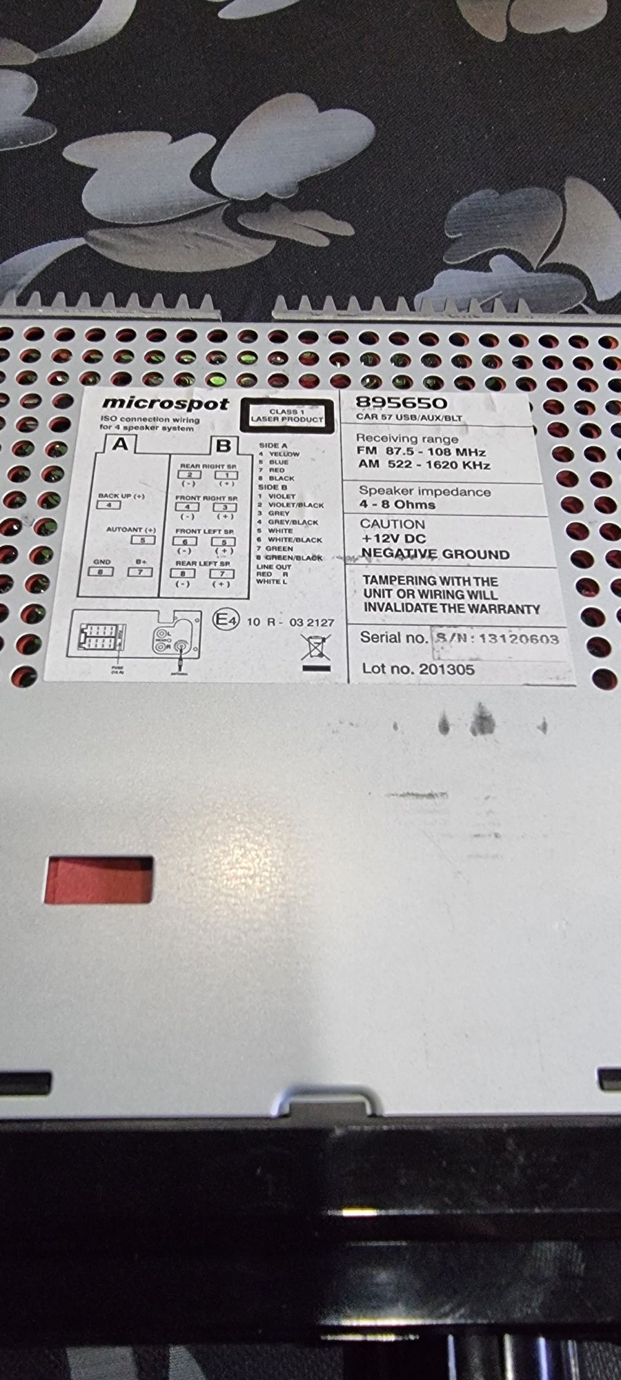 Auto radio microspot Bluetooth