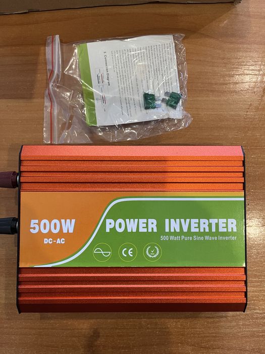 Інвертор з чистим синусом JNGE POWER 500W 12В→220В, кабелі в комплекті