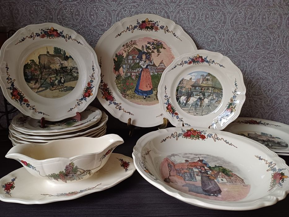 Тарілки/посуд Obernai Saregemines France. Антік. 1930-50 рр