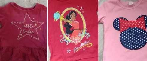 zestaw Bluzeczek z baskinką z falbanką 98 elena z avaloru minnie 104