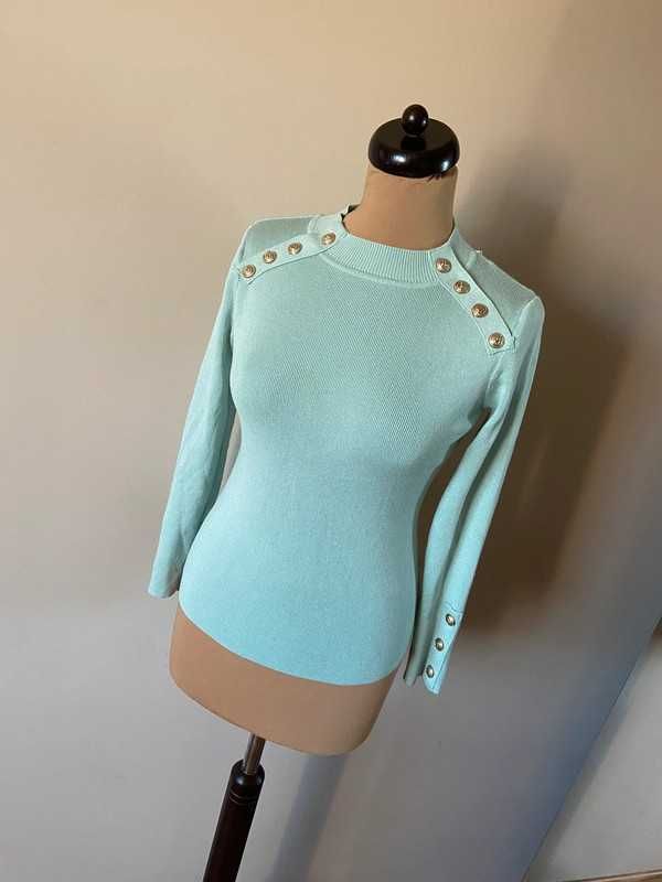 Drole de copine sweter pastele golf turkus mieta s m 36 38 basic