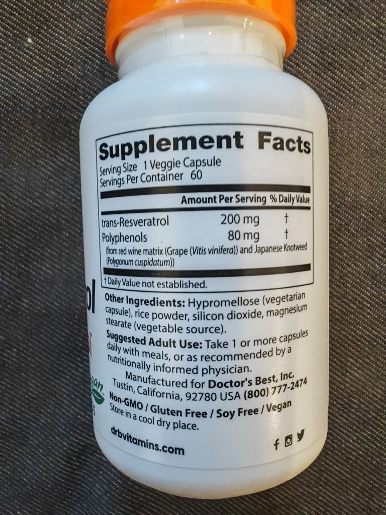 Suplement Resweratrol 200 mg 60 kapsułek 2 opakowania
