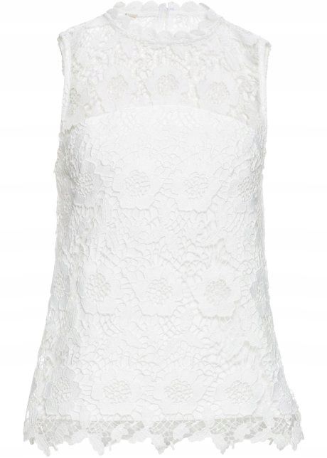 B.P.C top śmietankowy koronkowy ^32/34