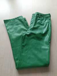 Skórzane zielone spodnie