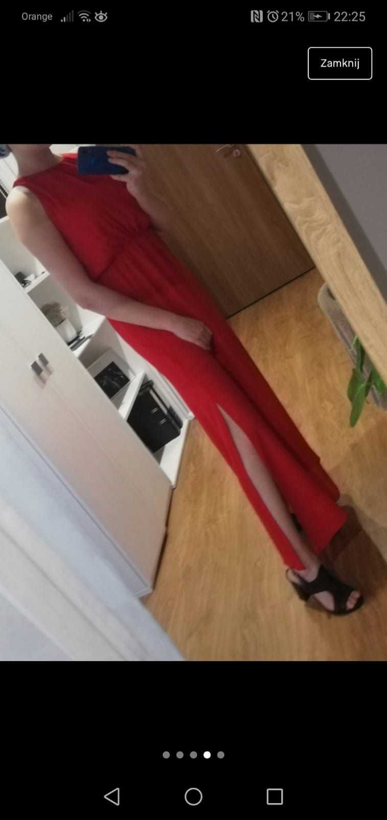 Długa czerwona sukienka rozmiar S i M