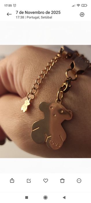 Pulseira ajustável dourada Tous