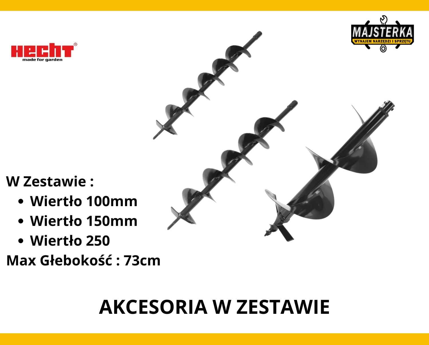 Wynajem Świder glebowy Wiertnica spalinowa Hecht