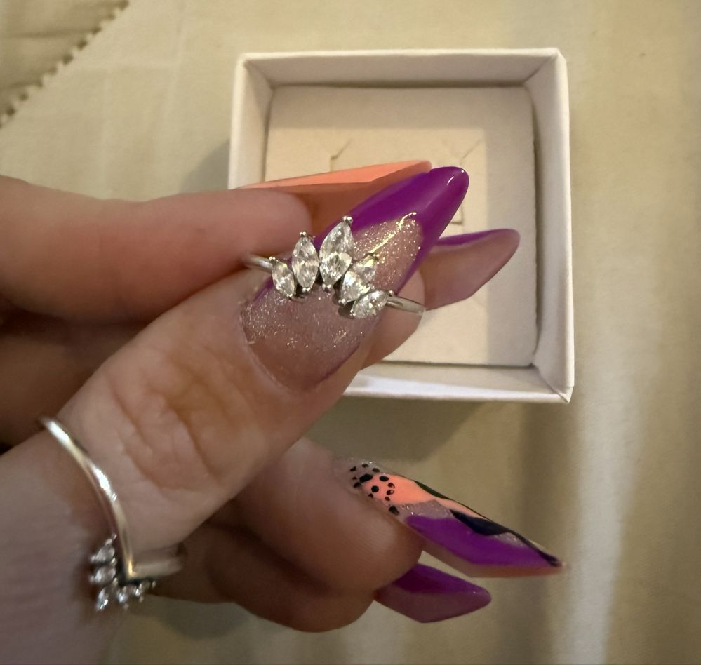 Anel prata 925 zirconias tiara tamanho 54 (14)