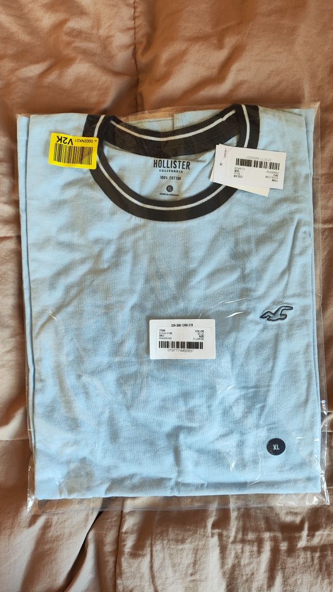 Hollister jasnoniebieski t-shirt rozm XL