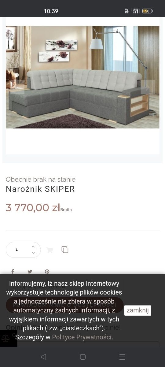 Narożnik z funkcją spania.