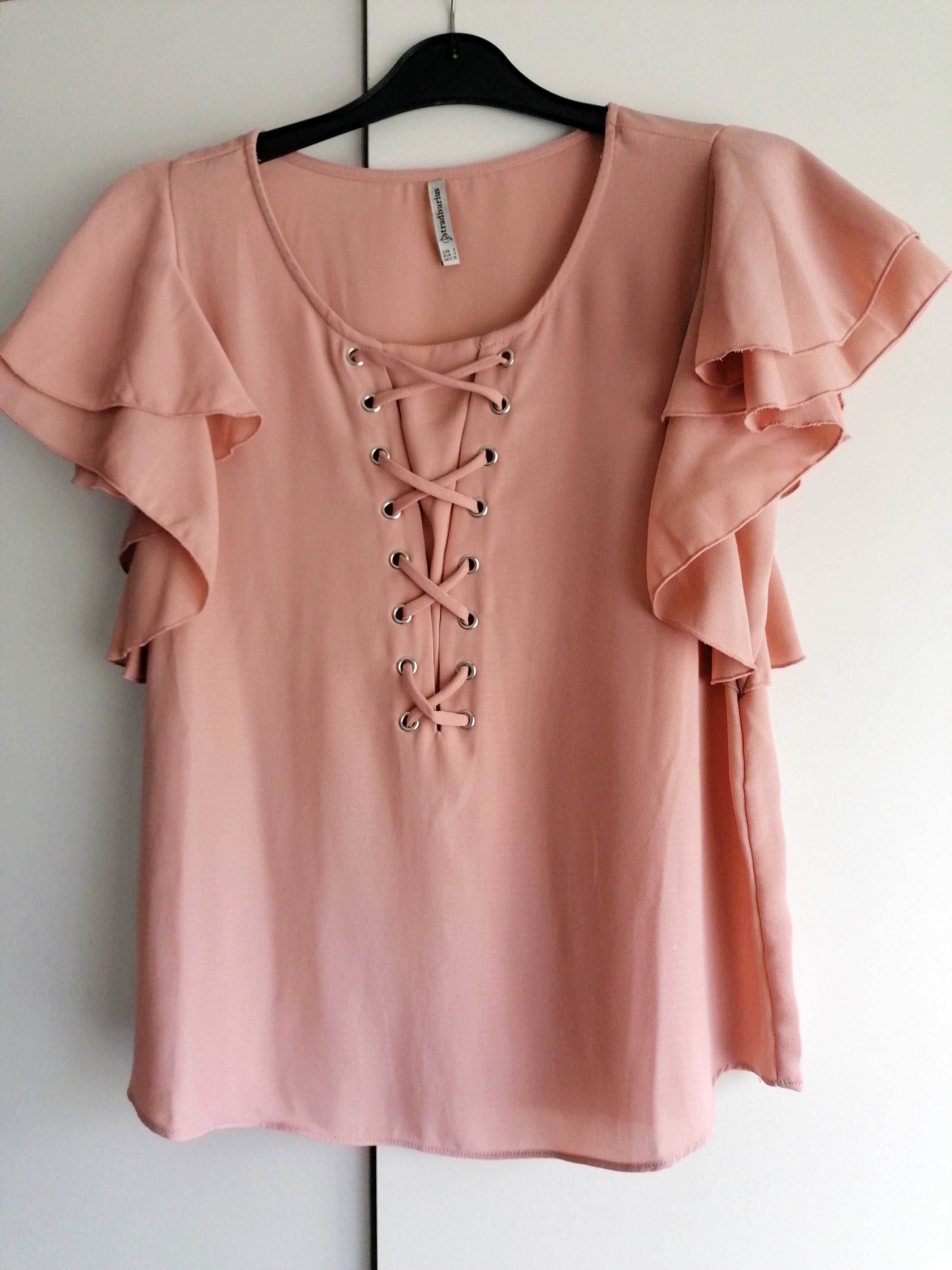 Blusa rosa com folhos