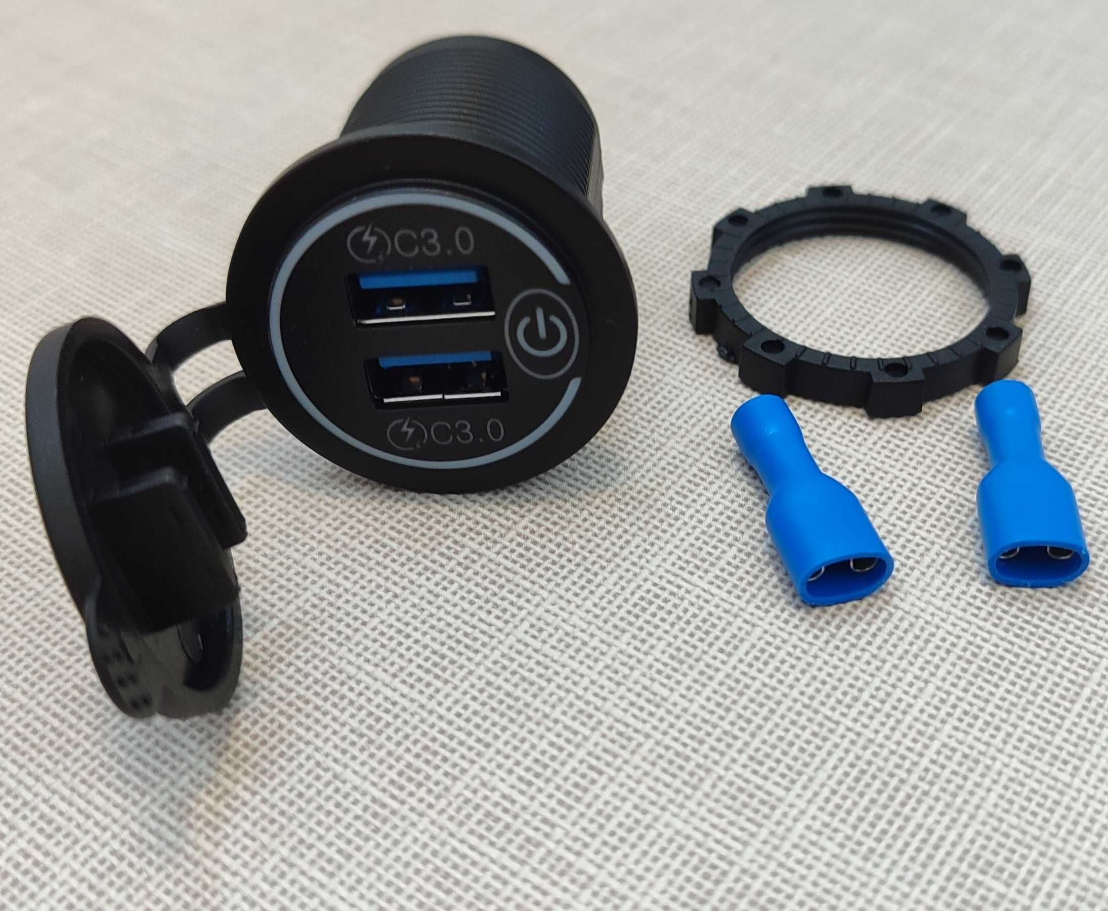 Автомобільна швидка usb зарядка для гаджетів qs 3.0 12-24в