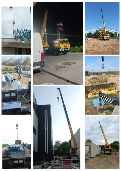 USŁUGI DŹWIGOWE - DŹWIG, ŻURAW - 20 ton. TANIO i solidnie. 21m wysięgu