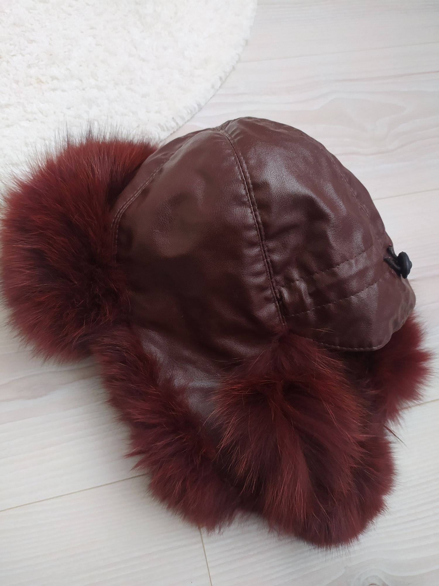 Шапки,  ugg, женская кепка, зимние, осенние, кожа, натуральный мех