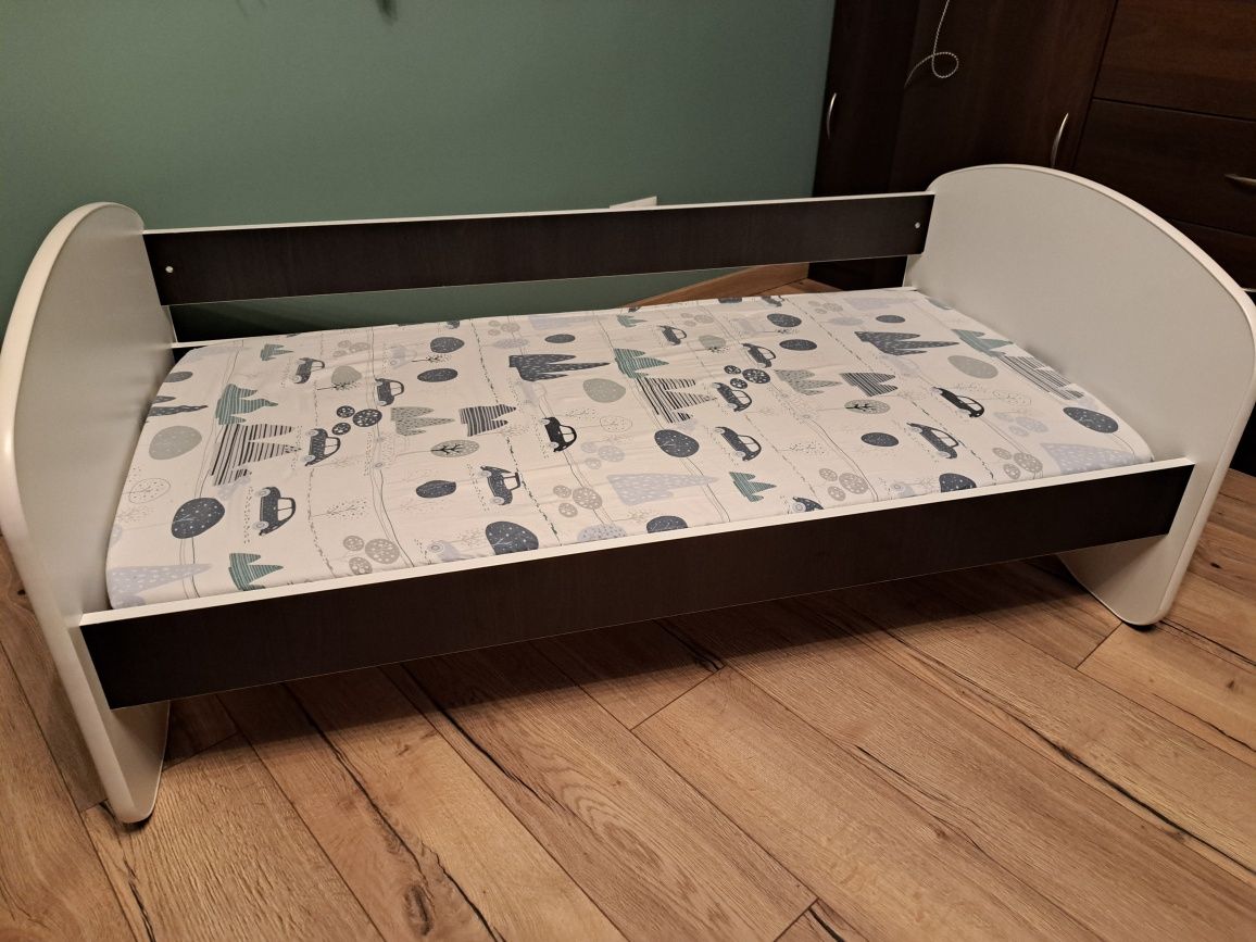 Łóżko dziecięce Happy 140x70 cm białe i wenge