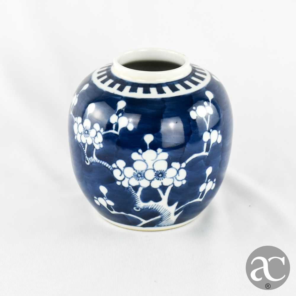 Pote ginjas Porcelana da China, Azul-Cobalto, Dec. Flor de Amendoeira