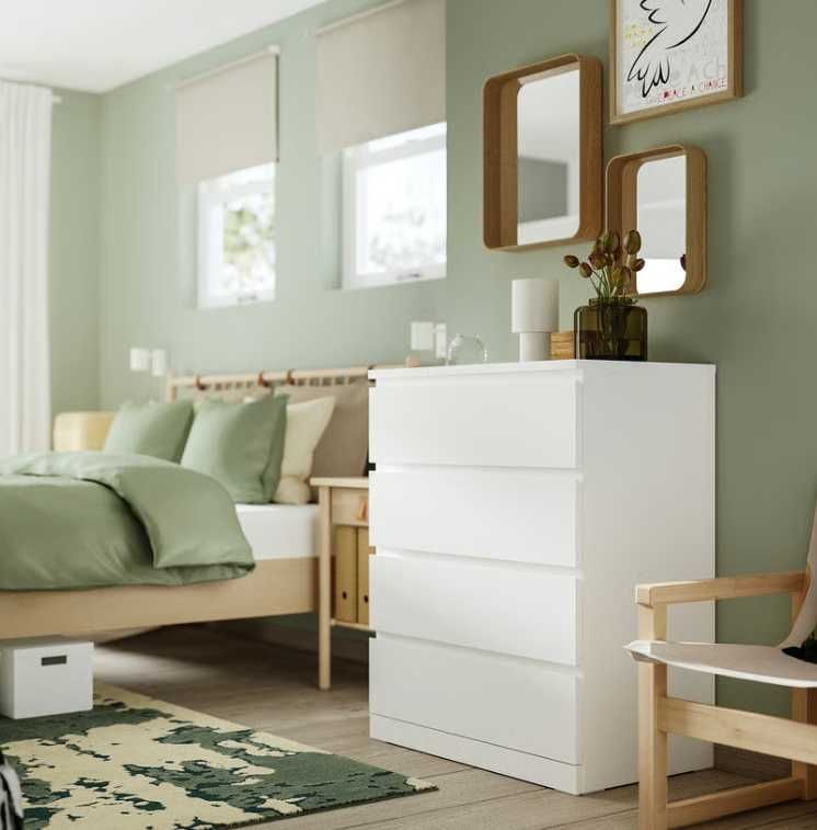 Komoda Malm IKEA Ikea 4 szuflady, biały, 80x100 cm