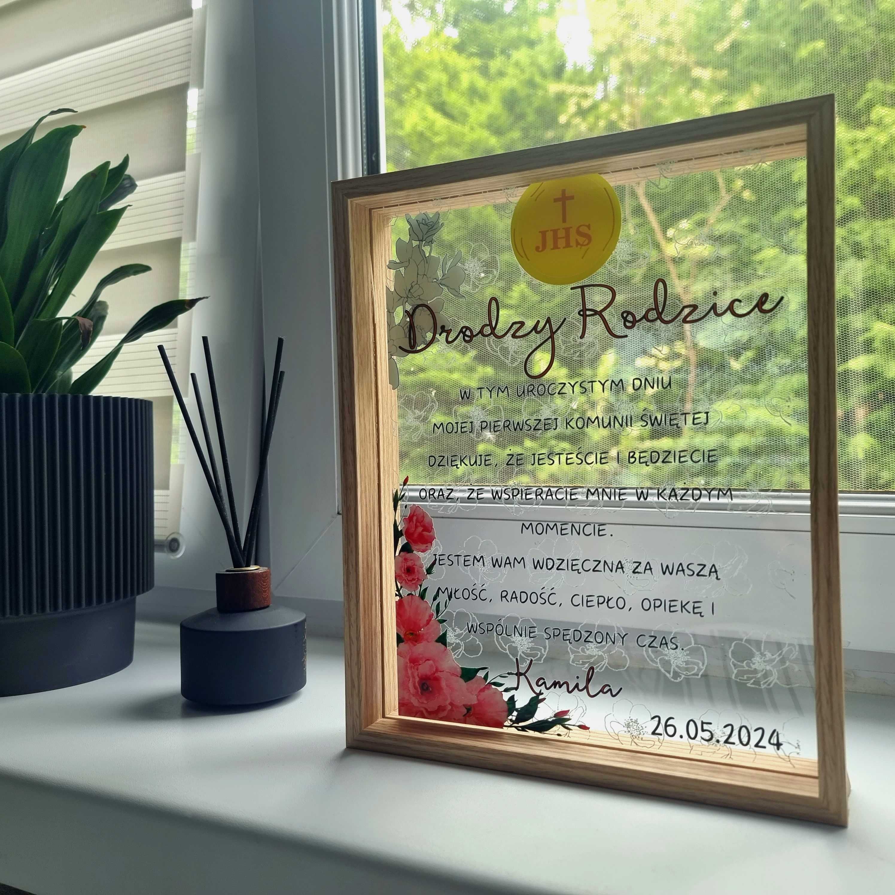 Ramka Personalizowana - Podziękowania DLA rodziców lub Chrzestnych