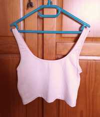 Crop top rosa claro Stradivarius, tamanho S