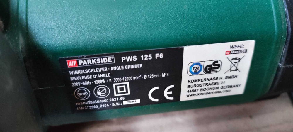 Болгарка (кутова шліфувальна)  Parkside