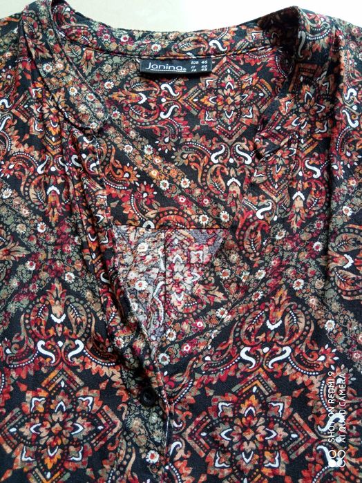 Janina bluzka koszula sukienka koszulowa boho 132cm pachy 52 54 wiskoz