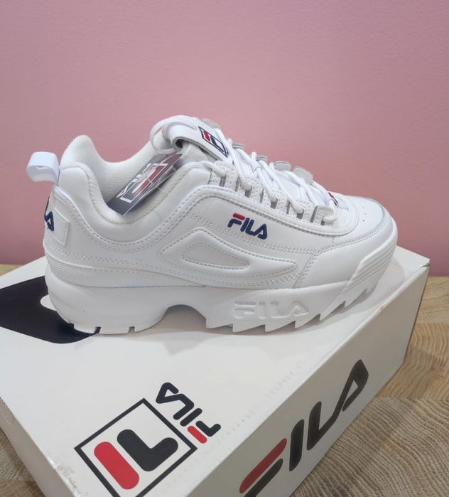 Buty nowe białe sneakersy wysokie Fila Distruptor II Premium 38 jesien