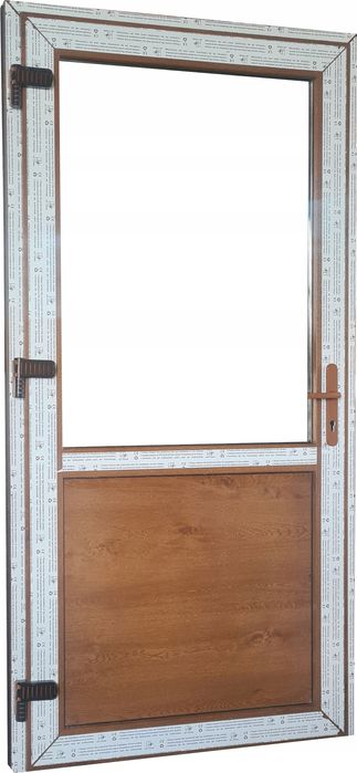 DRZWI Kacprzak 90x210 ZEWNĘTRZNE PCV Sklepowe Złoty dąb Lider OLX