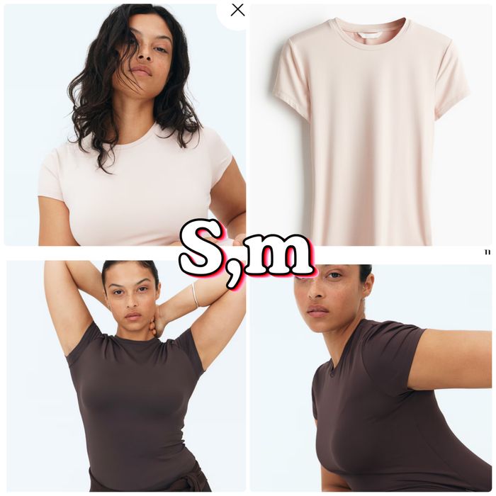 H&m футболка xs,s,m,l,xl різні кольори в стилі skims