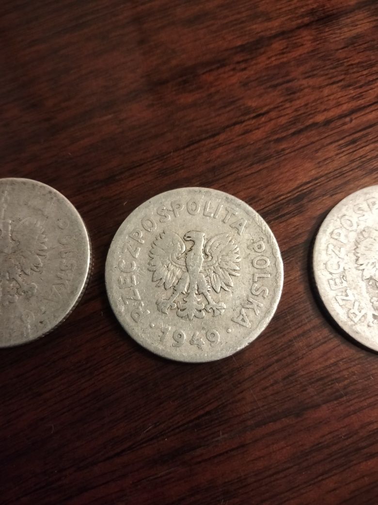 1 zł x 3 szt  1949r + 2 zł kolekcjoner