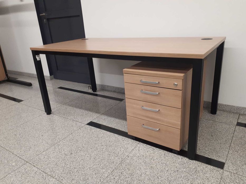 Biurko Nowy Styl 160 x 80, kontenerek na kółkach