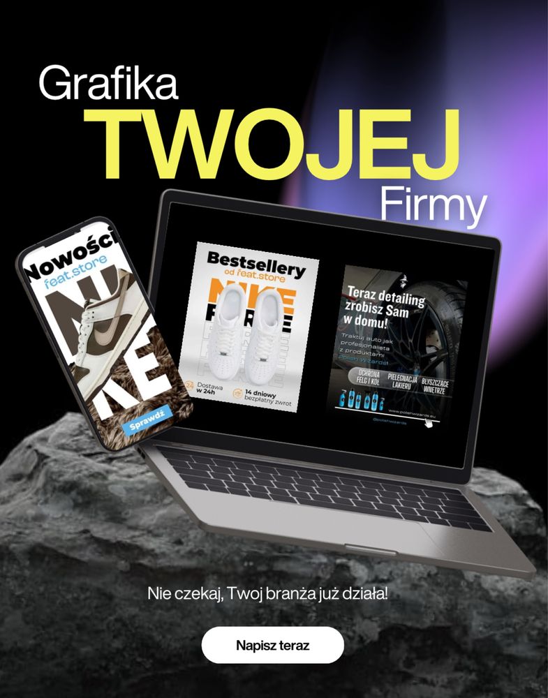 Grafika, logo, wizytówka, ulotka, posty na social media