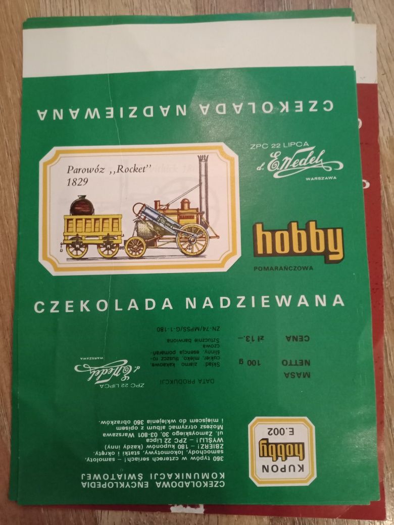 Opakowanie czekolada Hobby Wedel, PRL NOWE