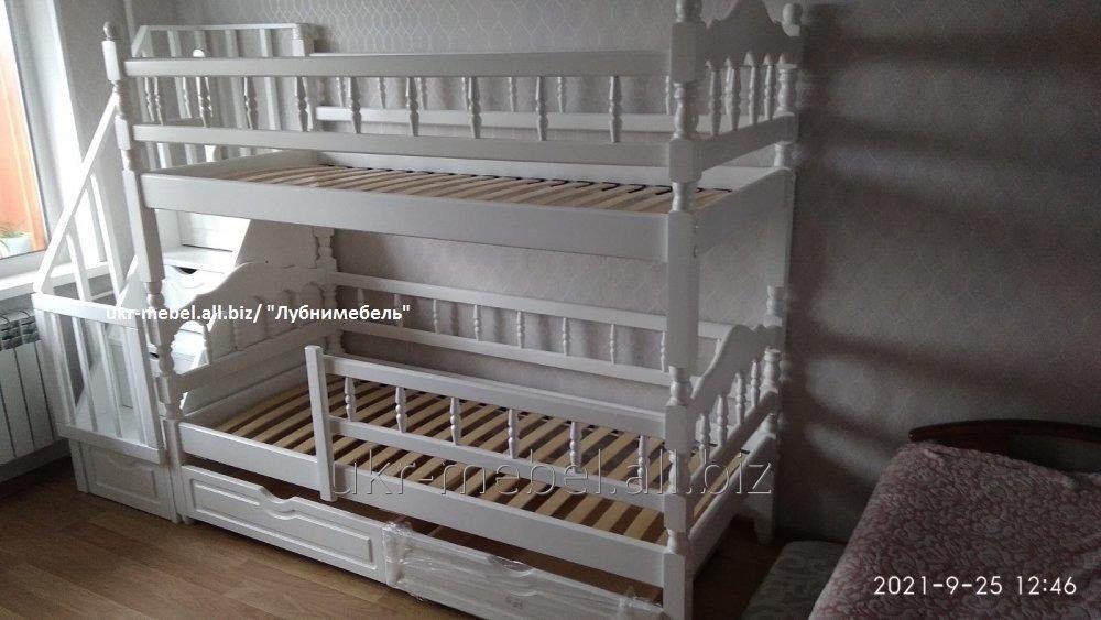 Двухъярусная деревянная кровать Олимп, двоярусне (двоповерхове)ліжко