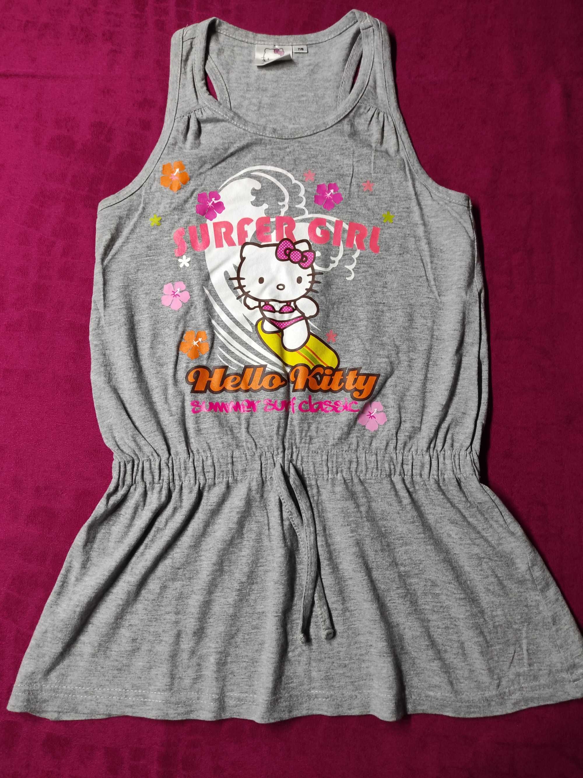 Vestido de praia Hello Kitty cinza tamanho 7/8 anos marca Sanrio