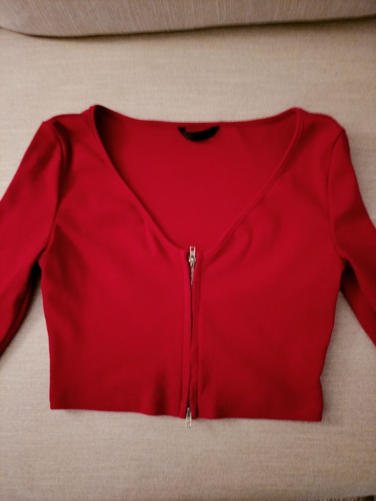 Top/Bolero com fecho, vermelho da Shein S/Novo (com portes)