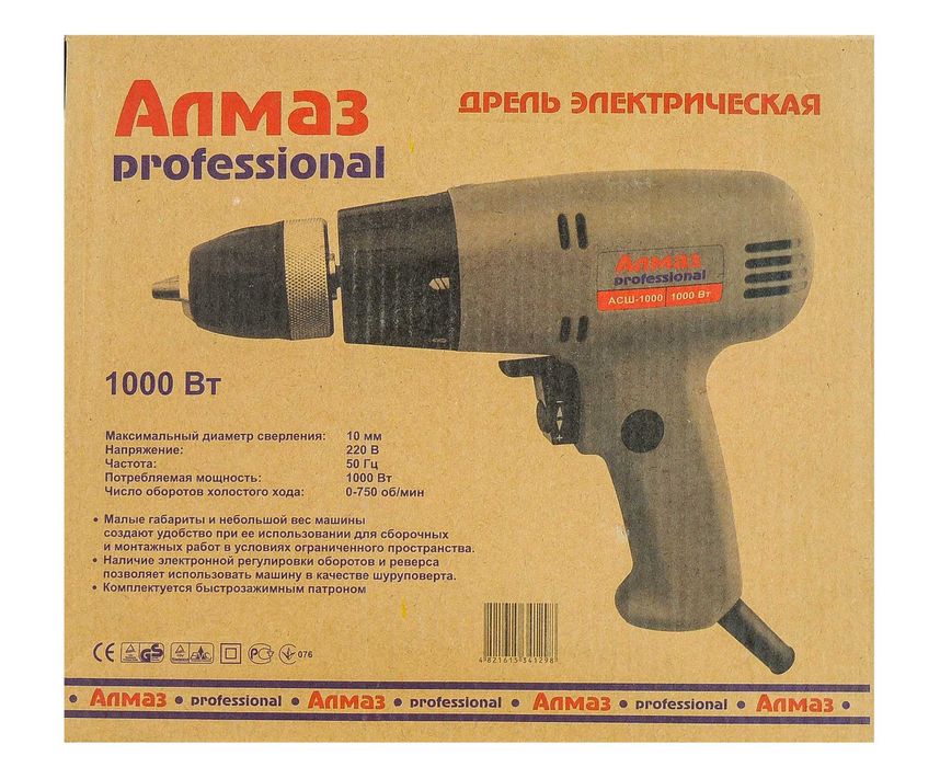 Шуруповерт сетевой Алмаз professional АСШ-1000 металевий дриль