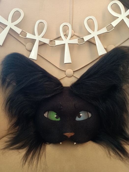 therian mask czarny kot