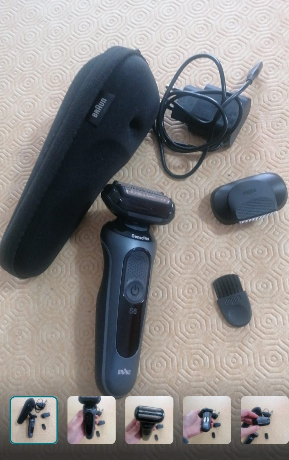 Máquina de Barbear Maquina barbear Braun Series 6 61-N1200S - Preto