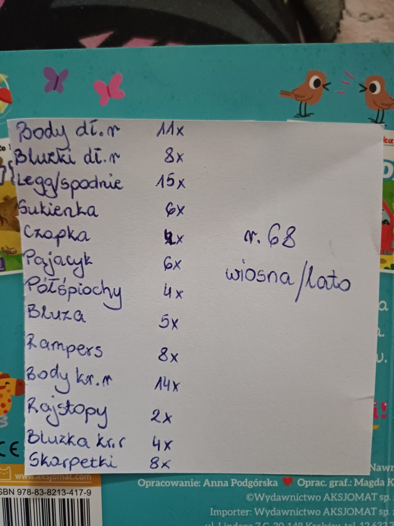 Paka ubranek dziewczynka r68 wiosna lato