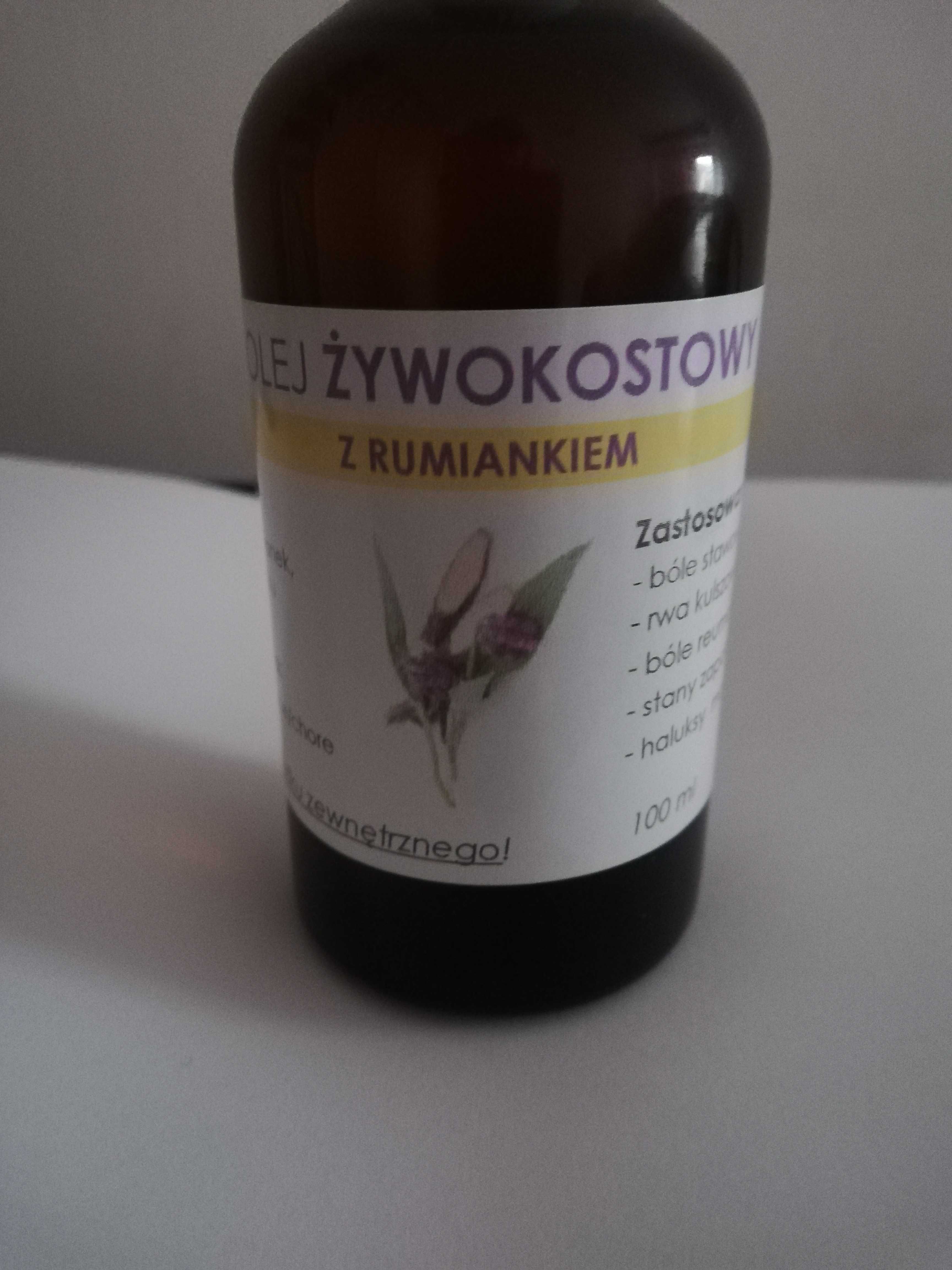 Olej lniany -żywokostowy z rumiankiem. 2 szt