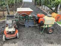 Máquina de cortar relva Kubota + Relador de uvas + Bombo de 100L Kubot