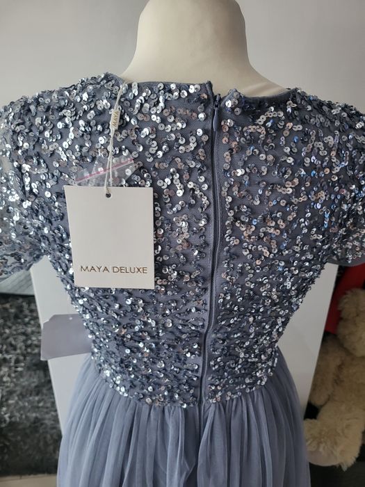 Sukienka maxi Maya Deluxe,  tiul, cekiny,  xs, wesele, bal, studniówka