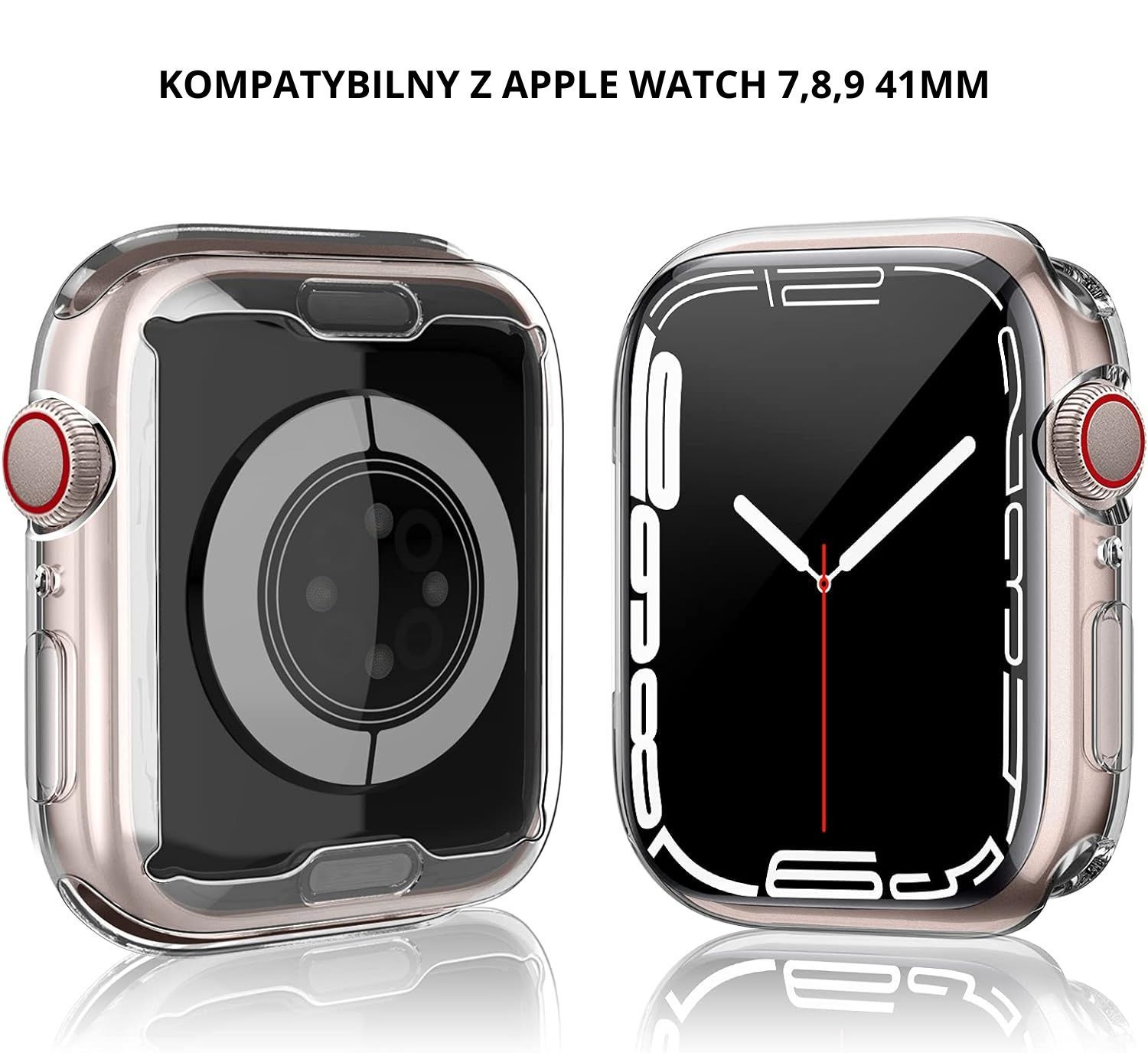 1Sztuka Etui Apple Watch 9/8/7 41Mm Elastyczne Pełna Osłona Ekranu