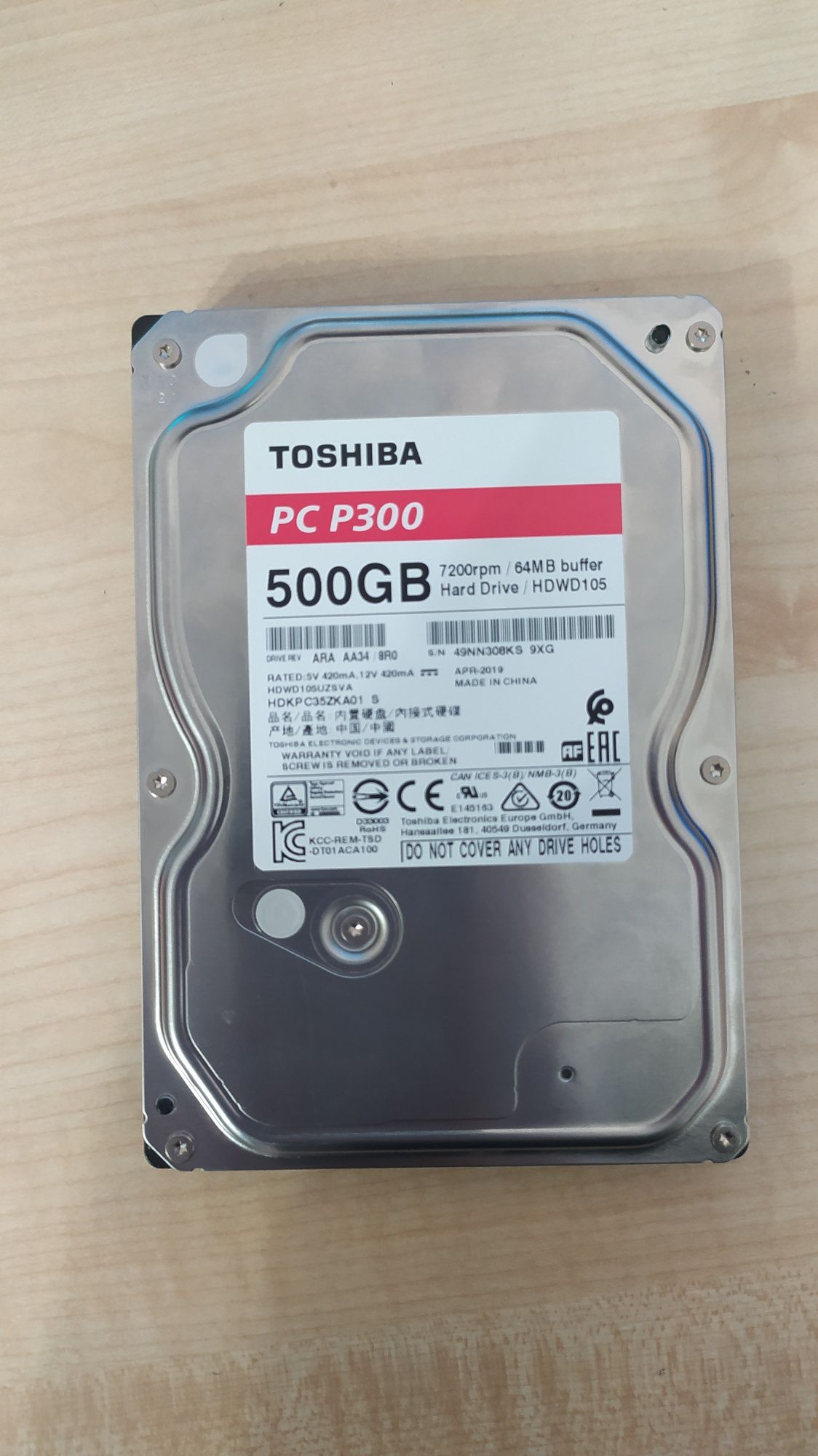 HDD Toshiba 500 GB 7200 rpm