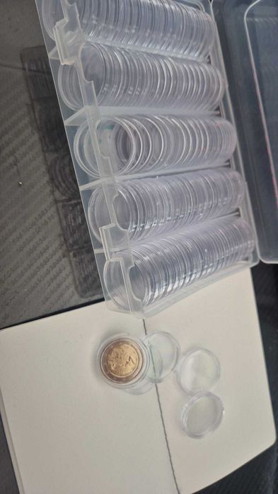 100 pçs cápsula moedas 27mm transparente