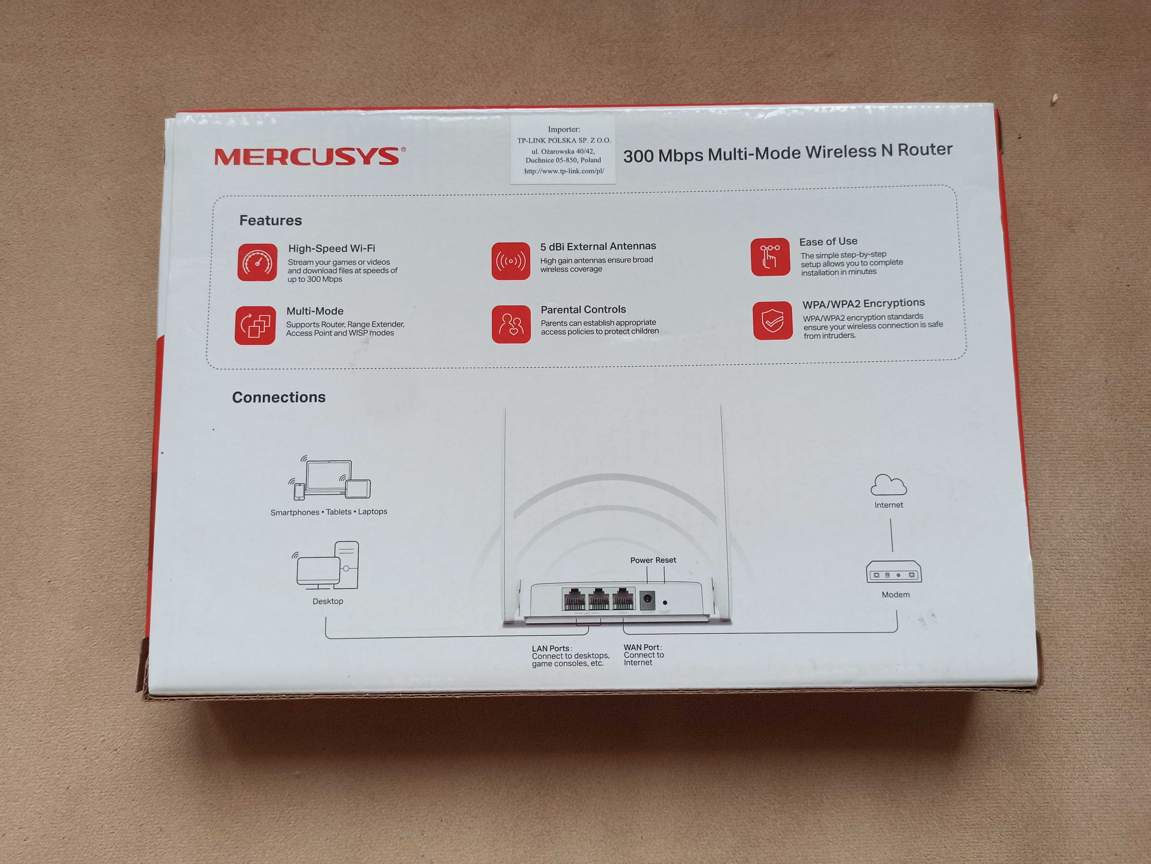 Router WiFi bezprzewodowy Mercusys MW302R (300Mb/s b/g/n)