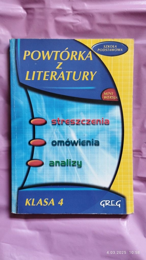 Powtórka z literatury streszczenia omówienia lektur klasa 4
